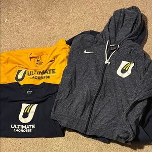 Nike Ultimate lacrosse hoodie and tshirts and pullover